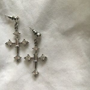 Sterling Silver Cross Earrings